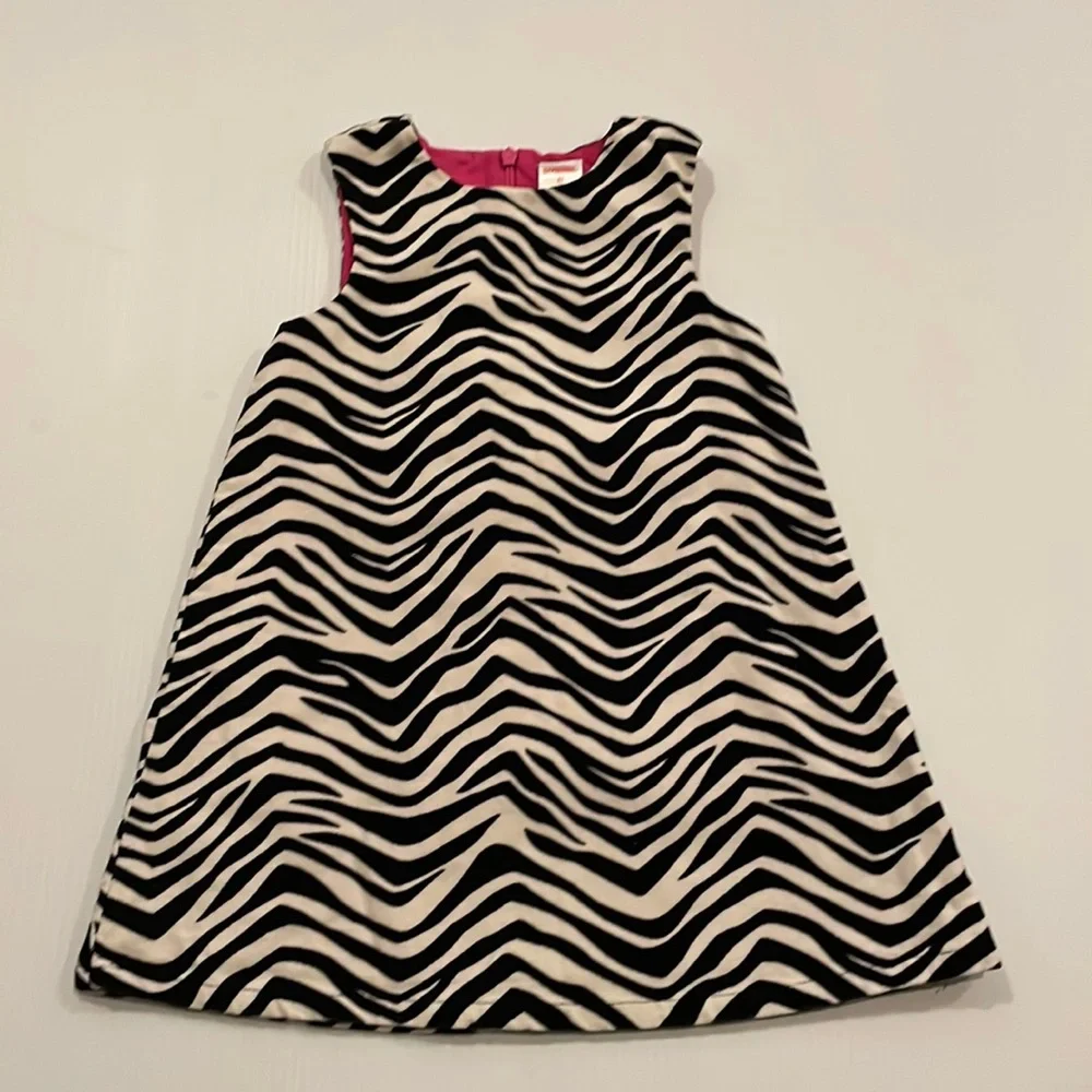 Gymboree black & off white zebra pattern sleeveless dress.  Size 3T